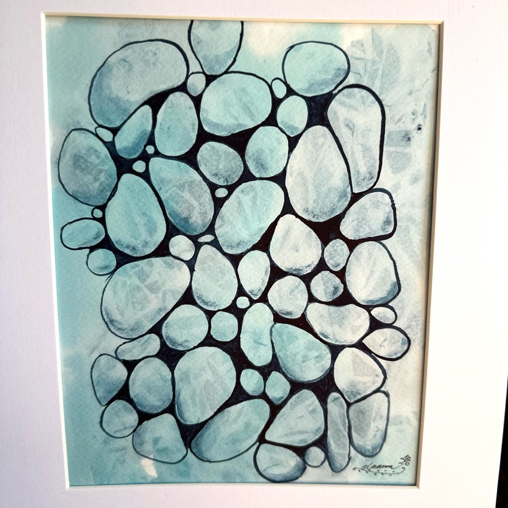 Hand-Made New Watercolor Art Pebbles - Picture 2 of 6